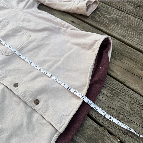 Stio cream cotton fleece lined button up shacket - Picture 7 of 7